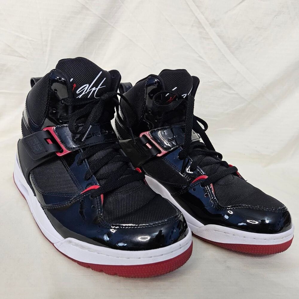 Nike Men's Black and Red Air Jordan Flight Trainers